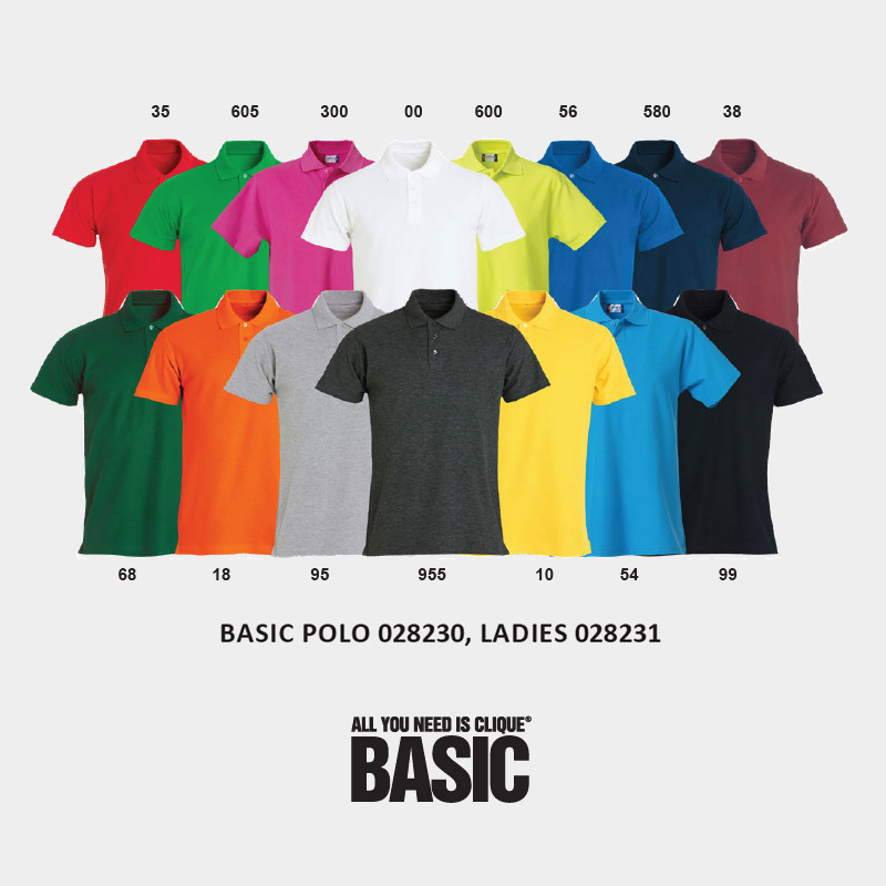 Basic Polo pique skjorte for profilering.
