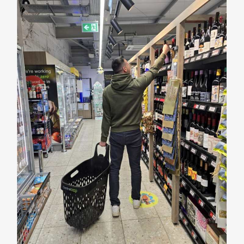 Handlevogn for store varehus og små butikker med smale handlegater –GenEvolution