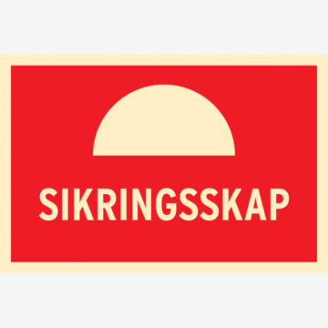 Brannskilt Sikringsskap