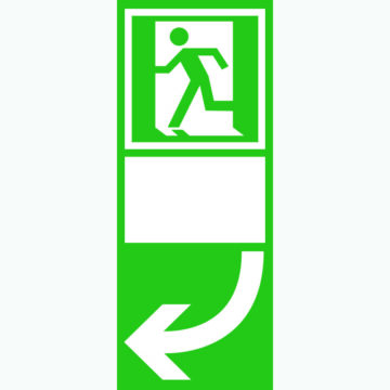 Rømningskilt Dørhåndtak til venstre