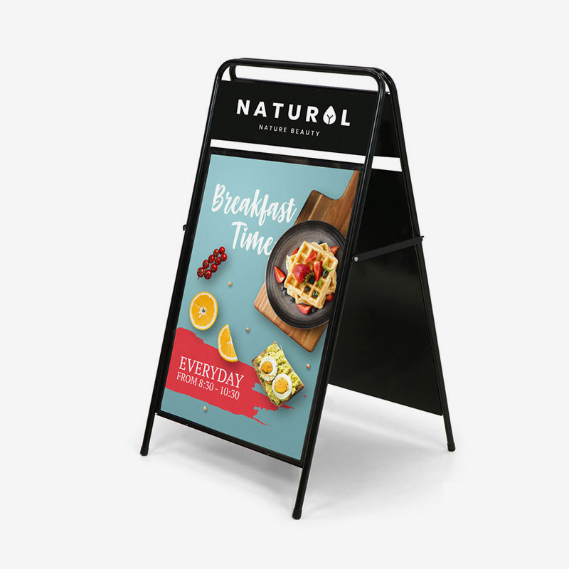 Gatebukk elegant stål med logopanel